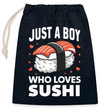 Sushi Japanisches Essen Maki Sushi Kawaii - Verschließbarer Geschenkbeutel aus Baumwolle (25x30cm) - Navy - Vorne