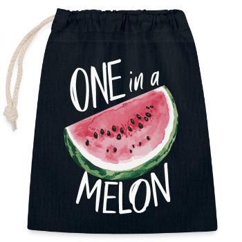Watermelon Melon Fruit - Closable cotton gift bag (25x30cm) - navy - Front
