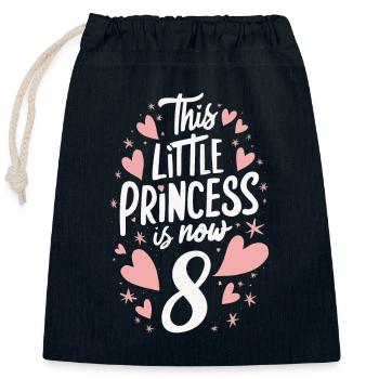 Gift 8 Years Birthday Child - Closable cotton gift bag (25x30cm) - navy - Front