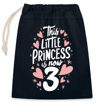 Cadeau 3 ans anniversaire garçon - Sac cadeau en coton avec cordon (25 x 30 cm) - bleu marine - Devant