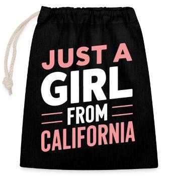 California USA America - Closable cotton gift bag (25x30cm) - black - Front