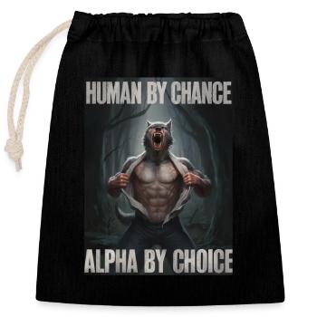 Wolf Wolves Animal Howl - Closable cotton gift bag (25x30cm) - black - Front