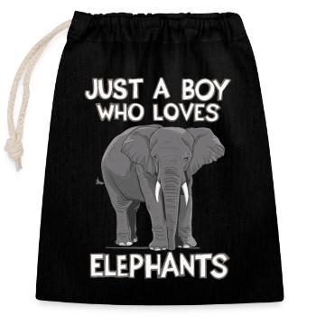 Elefant Tier Elefanten Zoo - Verschließbarer Geschenkbeutel aus Baumwolle (25x30cm) - Schwarz - Vorne