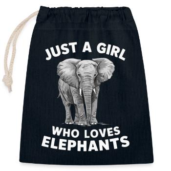Elefant Tier Elefanten Zoo - Verschließbarer Geschenkbeutel aus Baumwolle (25x30cm) - Navy - Vorne