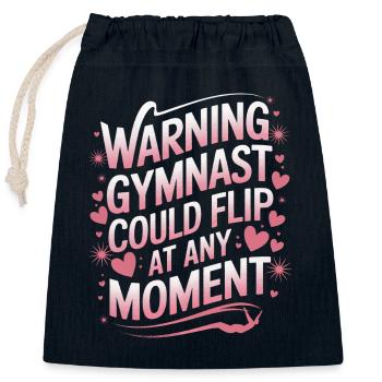 Gymnastics Gymnastics - Closable cotton gift bag (25x30cm) - navy - Front