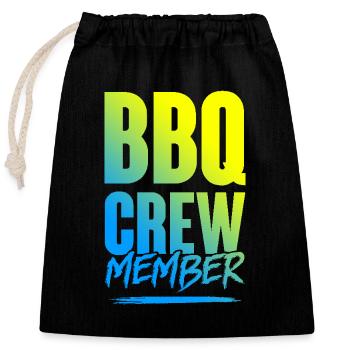 Équipe de barbecue - Sac cadeau en coton avec cordon (25 x 30 cm) - noir - Devant