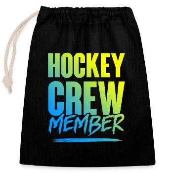 Équipe de hockey - Sac cadeau en coton avec cordon (25 x 30 cm) - noir - Devant