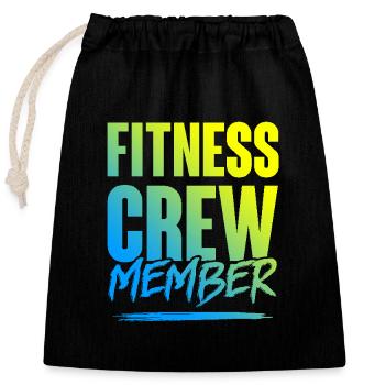 Équipe de conditionnement physique - Sac cadeau en coton avec cordon (25 x 30 cm) - noir - Devant