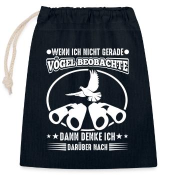 Vögelbeobachtung Spruch Vogelbeobachter Humor - Verschließbarer Geschenkbeutel aus Baumwolle (25x30cm) - Navy - Vorne