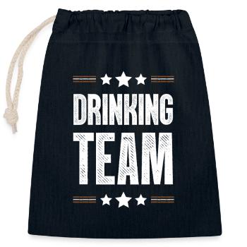 Drinking Team - Verschließbarer Geschenkbeutel aus Baumwolle (25x30cm) - Navy - Vorne