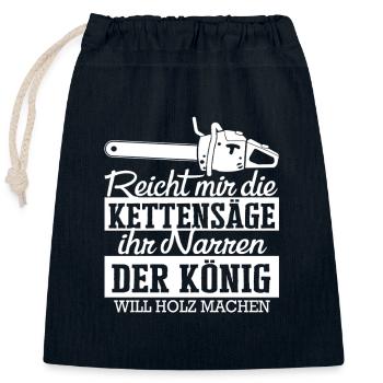 Tischler Humor Kettensäge Holzarbeit Narren - Verschließbarer Geschenkbeutel aus Baumwolle (25x30cm) - Navy - Vorne