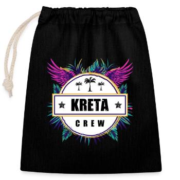 Crète Crew Tropical - Sac cadeau en coton avec cordon (25 x 30 cm) - noir - Devant