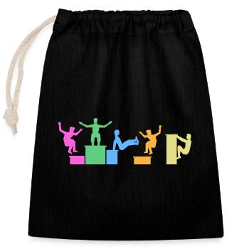 Parkour Traceur Freerunning CityParkour Jump-Art - Closable cotton gift bag (25x30cm) - black - Front