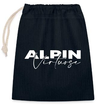skifahrer alpin winter snowboarder pulverschnee - Verschließbarer Geschenkbeutel aus Baumwolle (25x30cm) - Navy - Vorne