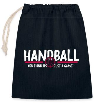 Handball Jump Throw HandballGame HandballJoueur - Sac cadeau en coton avec cordon (25 x 30 cm) - bleu marine - Devant