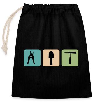 garden plants gardeners gardening allotment garden - Closable cotton gift bag (25x30cm) - black - Front