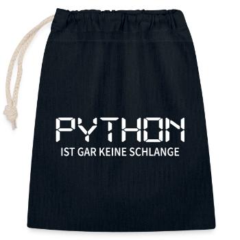 Nerd Python-Coder Server Télécharger la programmation - Sac cadeau en coton avec cordon (25 x 30 cm) - bleu marine - Devant