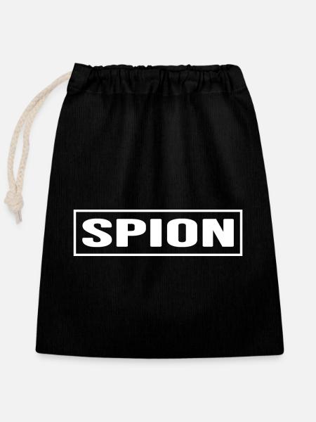 Spion undercover Agent elite Superheld - Verschließbarer Geschenkbeutel aus Baumwolle (25x30cm) - Schwarz