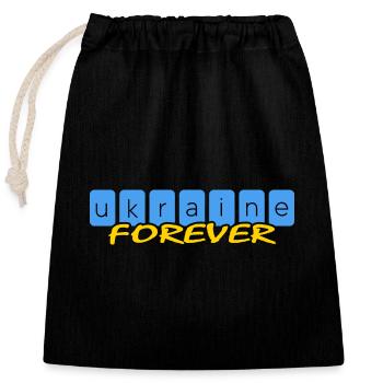 UKRAINE "ukraine forever" slava ukraini - Closable cotton gift bag (25x30cm) - black - Front