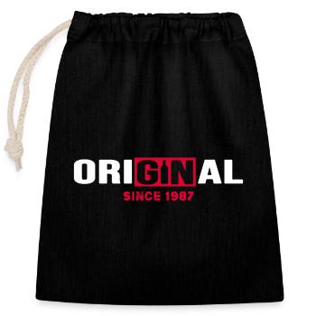 1987 Anniversaire Original Gin - Sac cadeau en coton avec cordon (25 x 30 cm) - noir - Devant