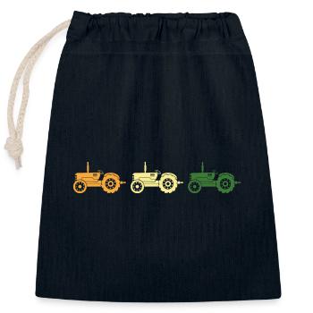 Tracteur Tracteur Conducteur Agriculteur Tracteur De Terrain - Sac cadeau en coton avec cordon (25 x 30 cm) - bleu marine - Devant