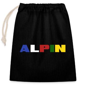 Mountain hiking Alpine Nepal Prayer flag Himalayas - Closable cotton gift bag (25x30cm) - black - Front