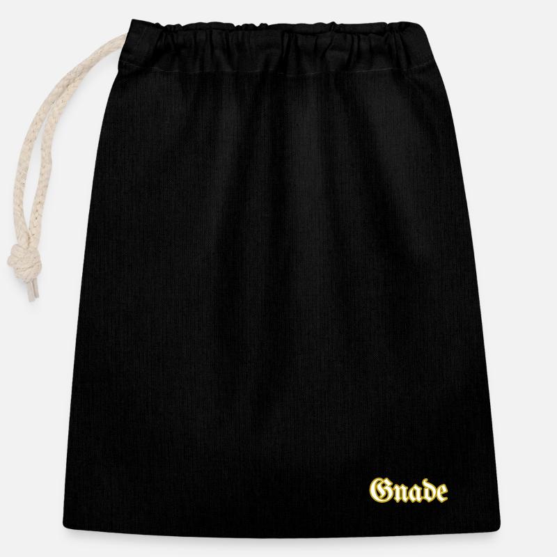 Gnade - Verschließbarer Geschenkbeutel aus Baumwolle (25x30cm) - Schwarz