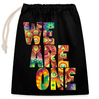Goa Psytrance - Sac cadeau en coton avec cordon (25 x 30 cm) - noir - Devant