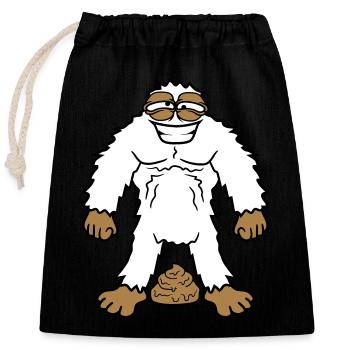kacke haufen haeufchen gestank scheisse kot yeti m - Verschließbarer Geschenkbeutel aus Baumwolle (25x30cm) - Schwarz - Vorne
