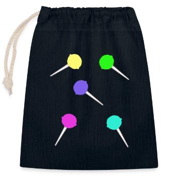 Süßigkeiten Kindergeburtstag naschen Lolli Kinder - Verschließbarer Geschenkbeutel aus Baumwolle (25x30cm) - Navy - Vorne