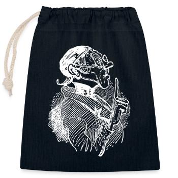 Max and Moritz Busch teachers Lämpel - Closable cotton gift bag (25x30cm) - navy - Front