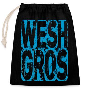 wesh big expression of teenagers - Closable cotton gift bag (25x30cm) - black - Front