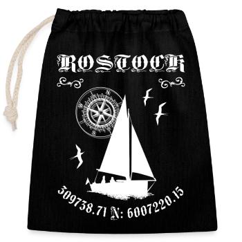 Rostock - Verschließbarer Geschenkbeutel aus Baumwolle (25x30cm) - Schwarz - Vorne