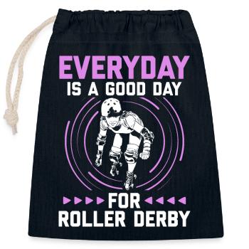Roller derby - Sac cadeau en coton avec cordon (25 x 30 cm) - bleu marine - Devant