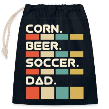 Father - Closable cotton gift bag (25x30cm) - navy - Front