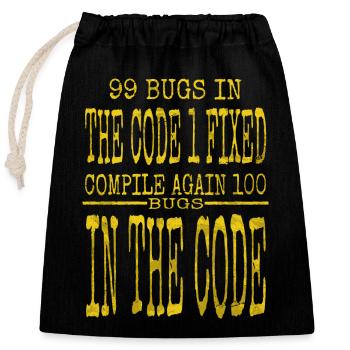 gift idea joke awesome c sharp programming happy - Verschließbarer Geschenkbeutel aus Baumwolle (25x30cm) - Schwarz - Vorne