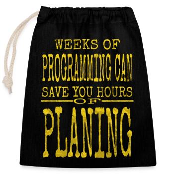 Health Informatics Specialist Tshirts Programming - Closable cotton gift bag (25x30cm) - black - Front