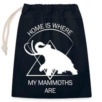Lustiges Mammut Steinzeit Eiszeit Design Urzeit - Verschließbarer Geschenkbeutel aus Baumwolle (25x30cm) - Navy - Vorne
