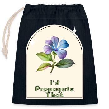 « Je propagerais ça » - Gardener’s Humor Indoor - Sac cadeau en coton avec cordon (25 x 30 cm) - bleu marine - Devant