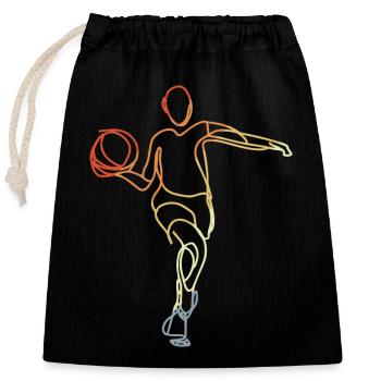 Basketballspielerin Vintage - Verschließbarer Geschenkbeutel aus Baumwolle (25x30cm) - Schwarz - Vorne