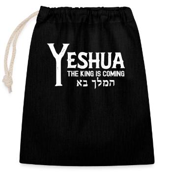 Yeshua Le Roi Venant Illustration - Sac cadeau en coton avec cordon (25 x 30 cm) - noir - Devant
