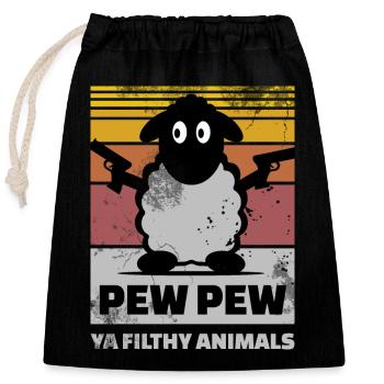 Sheep Pep Pew Ya Filthy Animals - Closable cotton gift bag (25x30cm) - black - Front