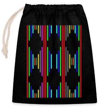 motif losange - Sac cadeau en coton avec cordon (25 x 30 cm) - noir - Devant