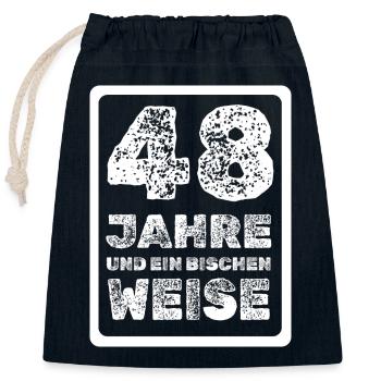 48 - Verschließbarer Geschenkbeutel aus Baumwolle (25x30cm) - Navy - Vorne