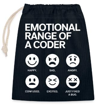Emotionale Bandbreite eines Programmierers - Verschließbarer Geschenkbeutel aus Baumwolle (25x30cm) - Navy - Vorne