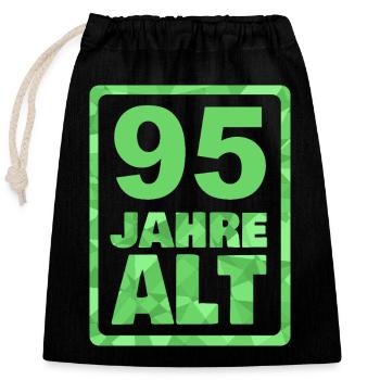 Year 95 - Closable cotton gift bag (25x30cm) - black - Front