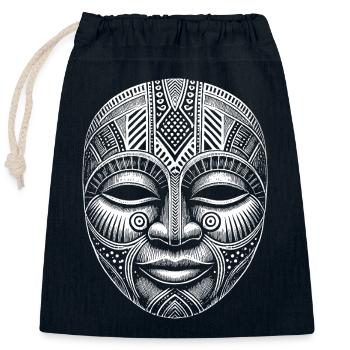 Maske - Verschließbarer Geschenkbeutel aus Baumwolle (25x30cm) - Navy - Vorne