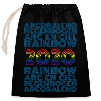 Rainbow 2020 - Closable cotton gift bag (25x30cm) - black - Front