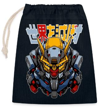 Anime Robots! - Closable cotton gift bag (25x30cm) - navy - Front