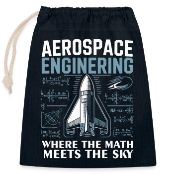 Aerospace Engineering Math Humor Design - Closable cotton gift bag (25x30cm) - navy - Front